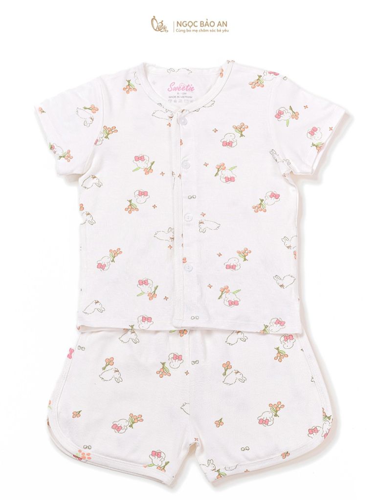 [M&B] Bộ quần áo cài giữa tay ngắn chất vải rayon thoáng mát