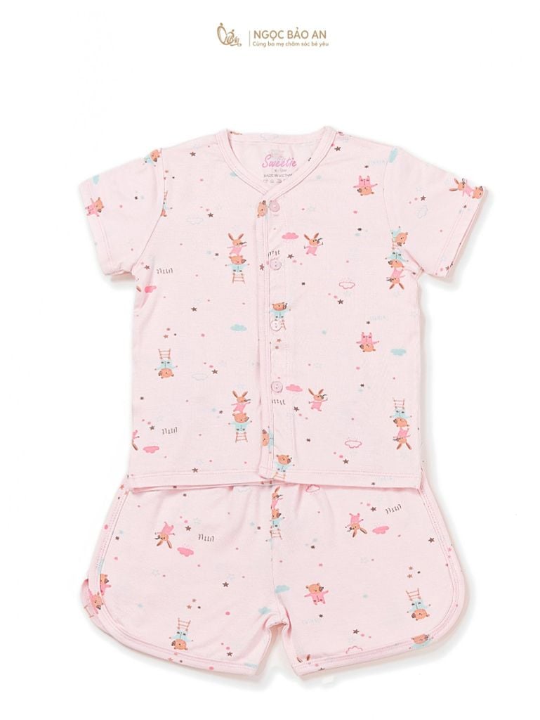 [M&B] Bộ quần áo cài giữa tay ngắn chất vải rayon thoáng mát