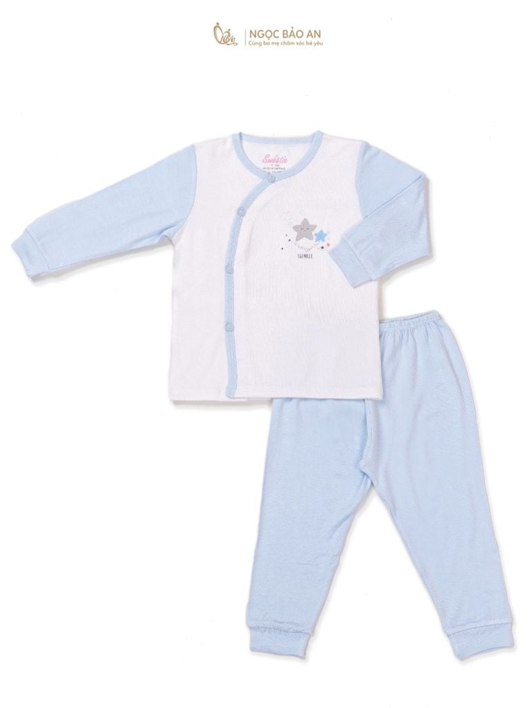 [M&B] Bộ quần áo cài bên tay dài chất vải rayon thoáng mát