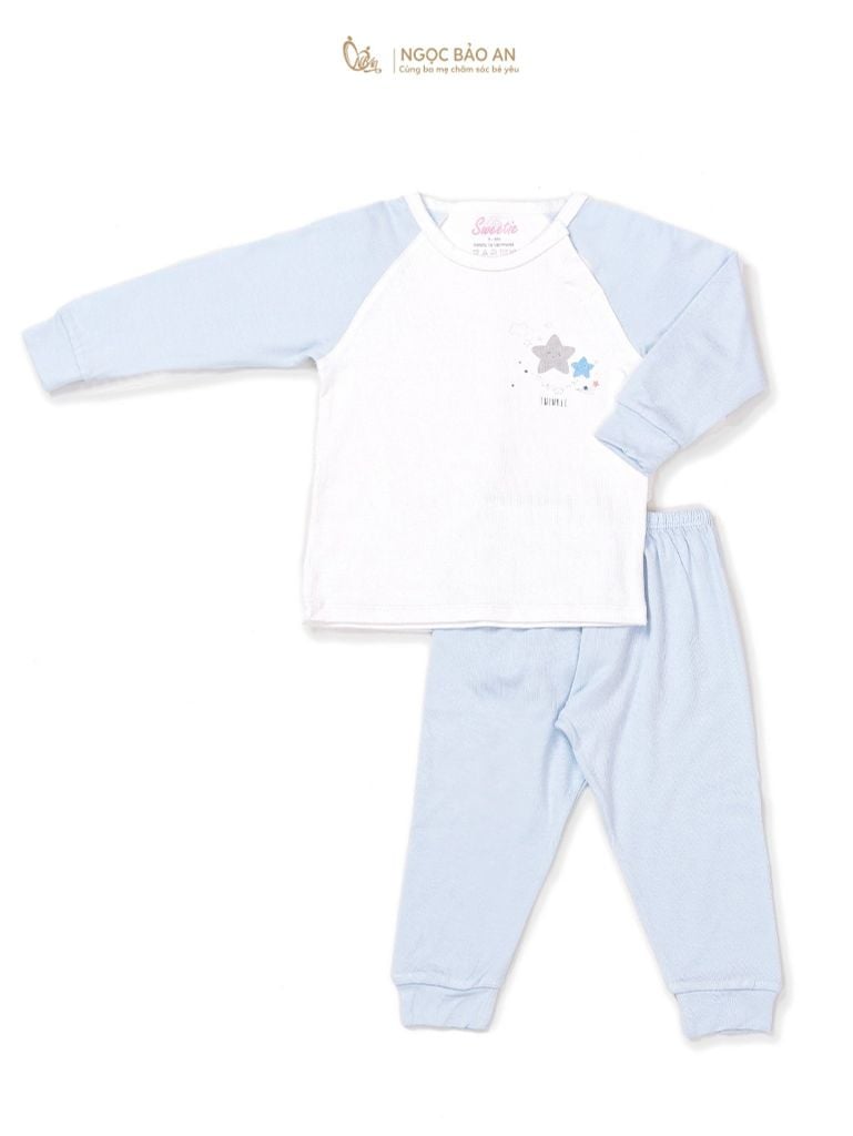 [M&B] Bộ quần áo cài vai tay dài chất vải rayon thoáng mát