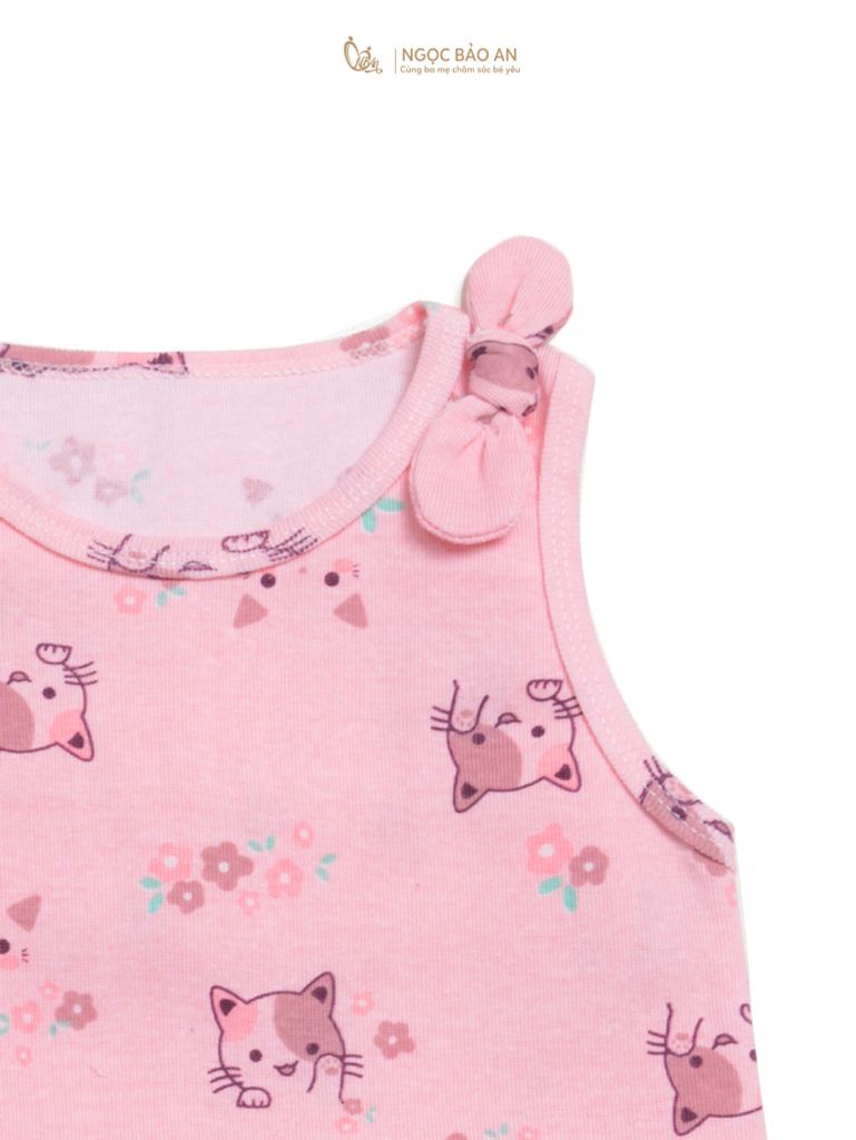 Bộ áo quần ngắn Borib bé Gái Honey cotton
