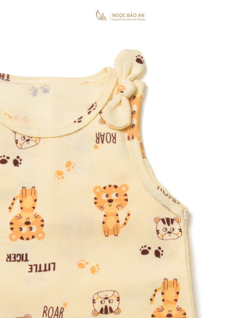 Bộ áo quần ngắn Borib bé Gái Honey cotton