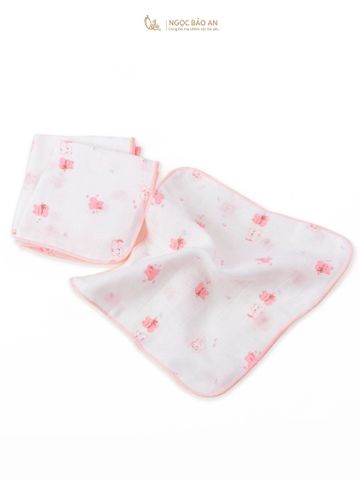 [M&B] Combo 5 khăn gạc xô 4 lớp in hình mèo hồng sweetie