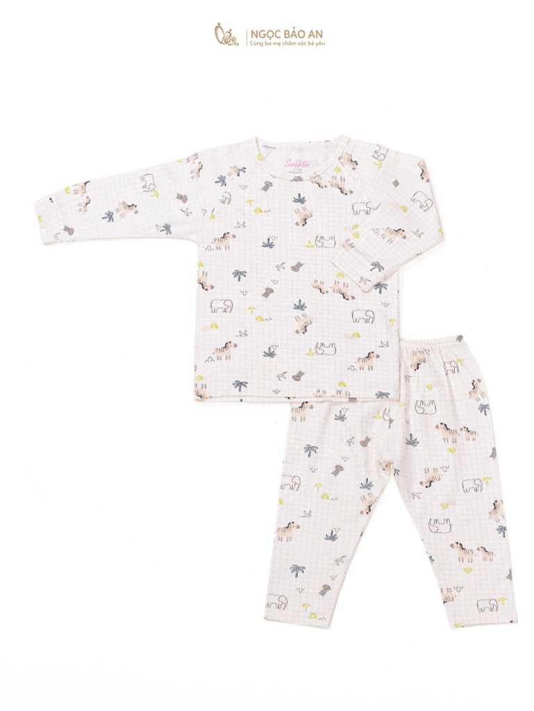 [M&B] Bộ quần áo cài vai tay dài chất vải rayon thoáng mát