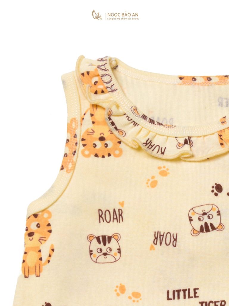 Bộ áo quần ngắn Borib bé Gái Honey cotton
