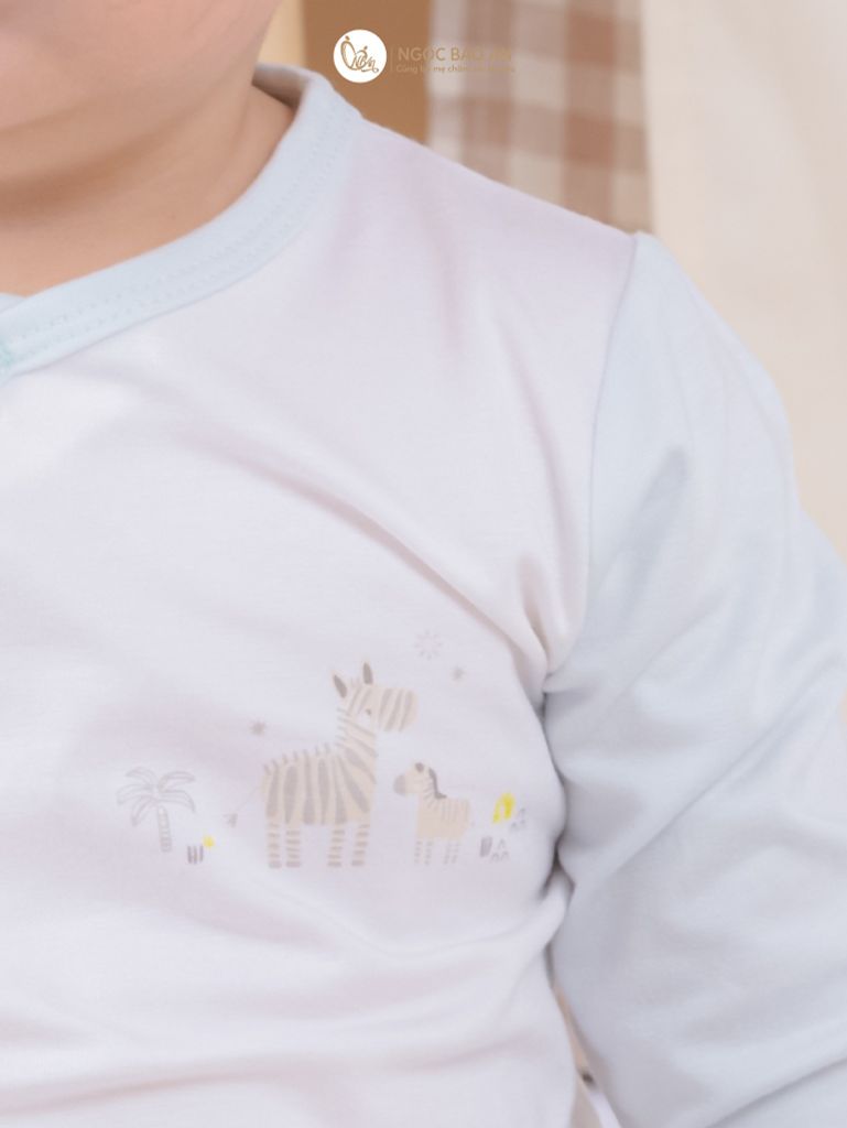[M&B] Bộ quần áo cài bên tay dài chất vải rayon thoáng mát