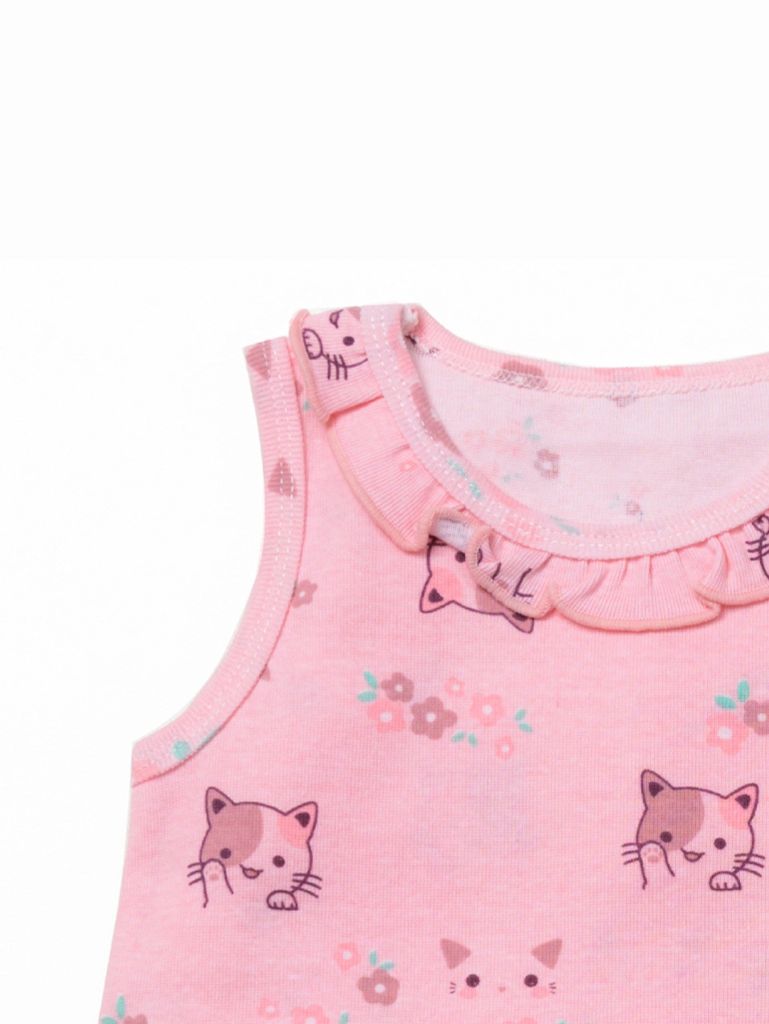 Bộ áo quần ngắn Borib bé Gái Honey cotton