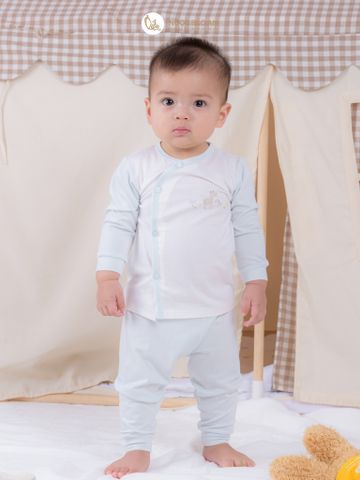 [M&B] Bộ quần áo cài bên tay dài chất vải rayon thoáng mát