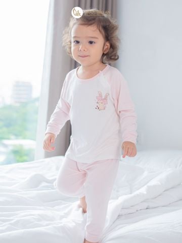 [M&B] Bộ quần áo cài vai tay dài chất vải rayon thoáng mát