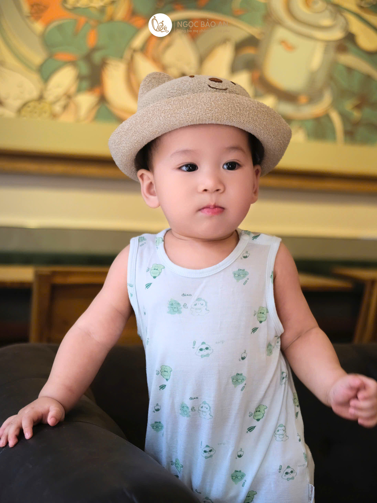 [M&B] Bộ body đùi sát nách sơ sinh chất vải rayon bé trai