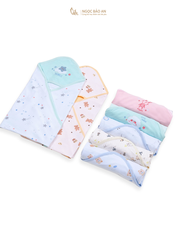 [M&B] Khăn choàng ủ sơ sinh 2 lớp mềm mại