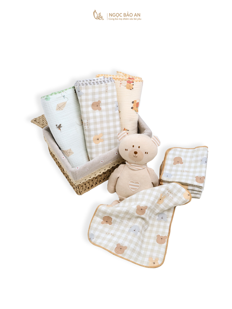 [M&B] Khăn tắm muslin 4 lớp mềm mại an toàn cho da bé
