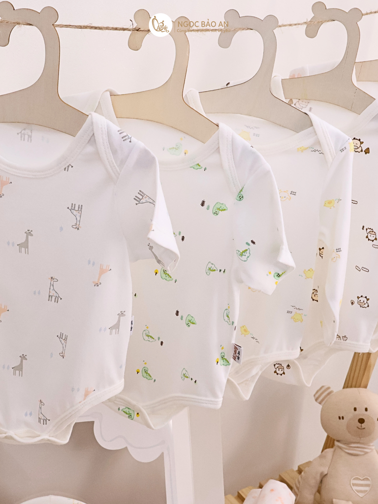 [HONEY] Bộ bodychip tay ngắn cotton sơ sinh