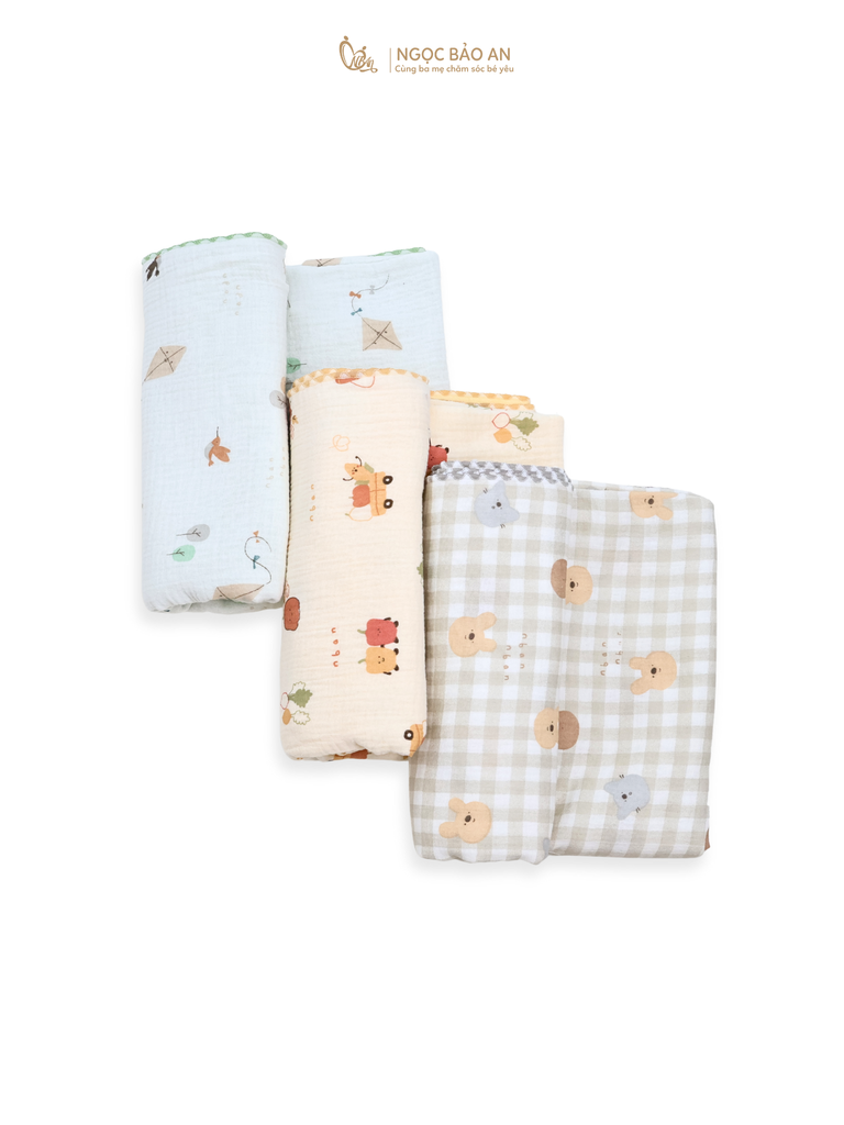 [M&B] Khăn tắm muslin 4 lớp mềm mại an toàn cho da bé
