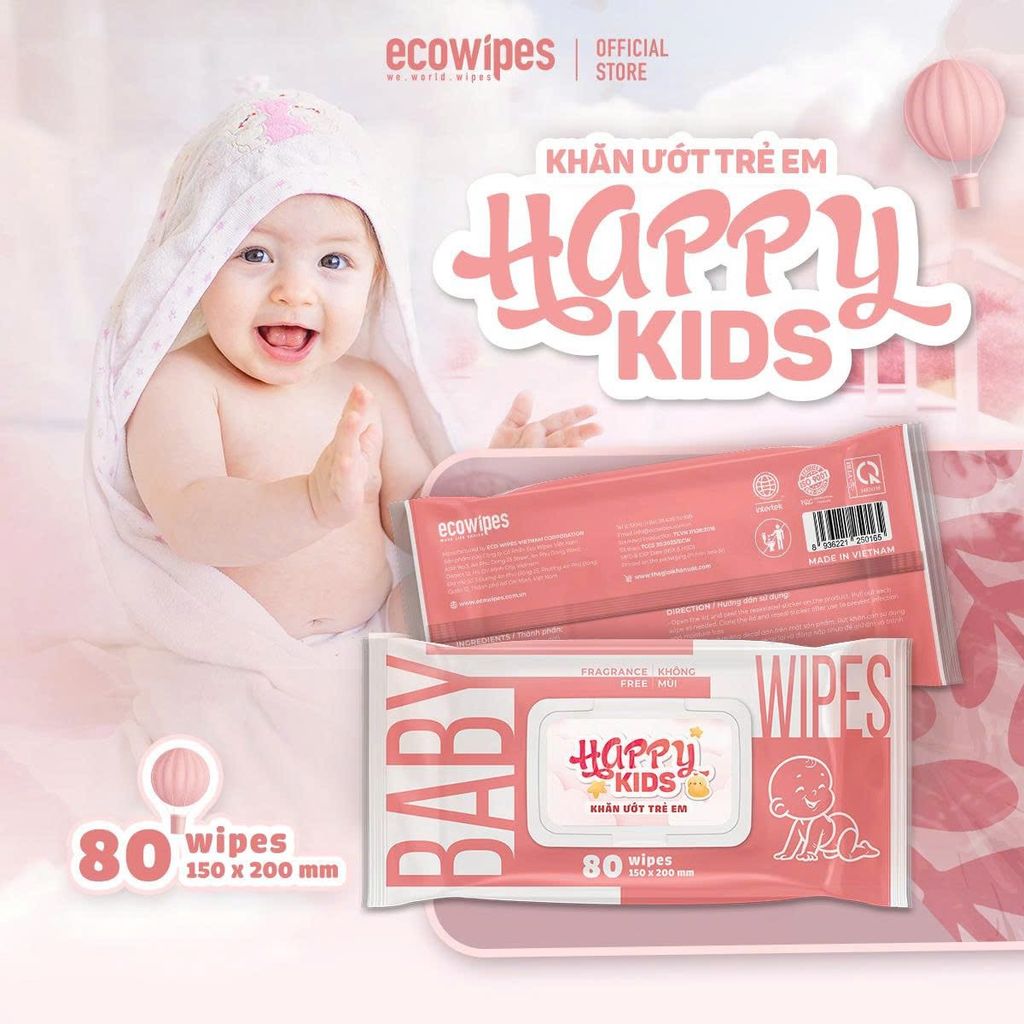 Khăn ướt em bé Happy Kids