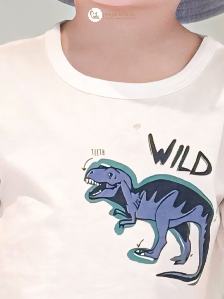 [NGỌC BẢO AN KIDS] Bộ quần áo cộc tay 2 chiều khủng long xanh đậm