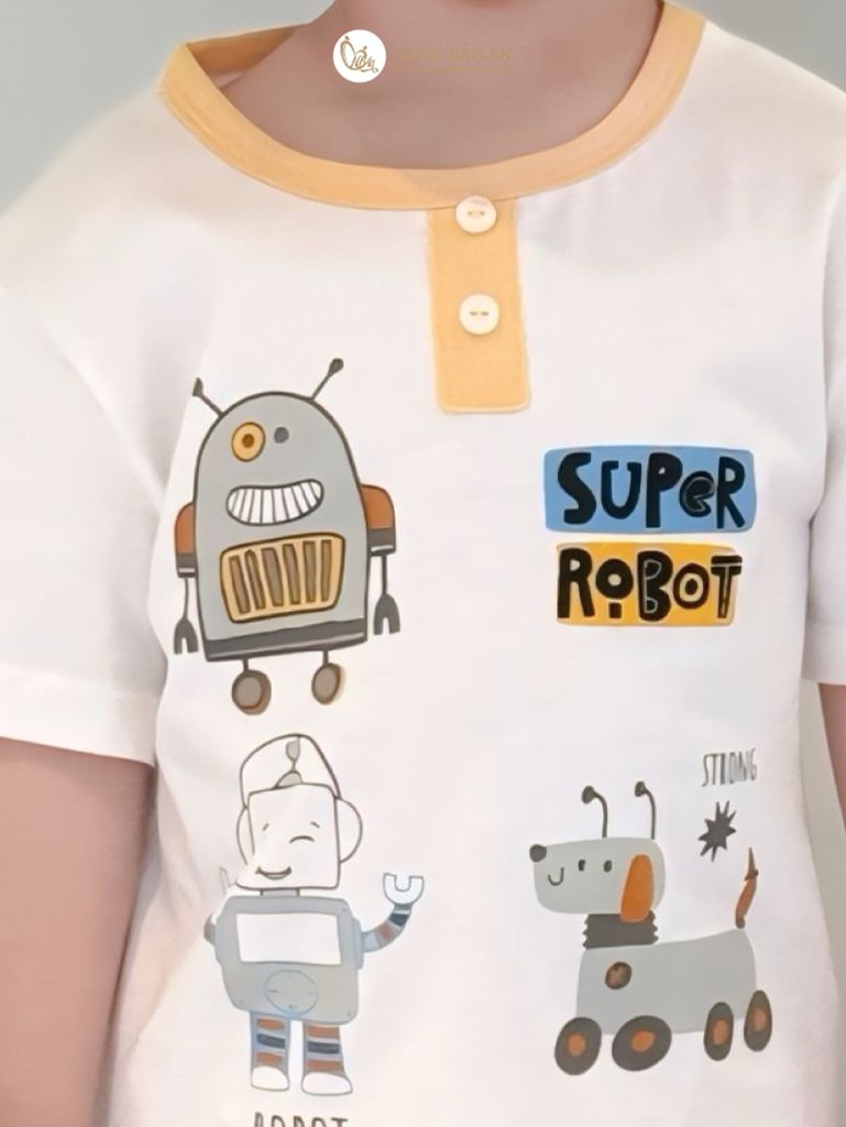 [NGỌC BẢO AN KIDS] Bộ quần áo cộc tay 2 chiều robot vàng