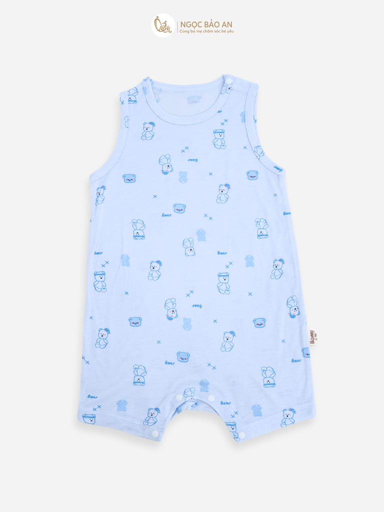 [M&B] Bộ body đùi sát nách sơ sinh chất vải rayon bé trai