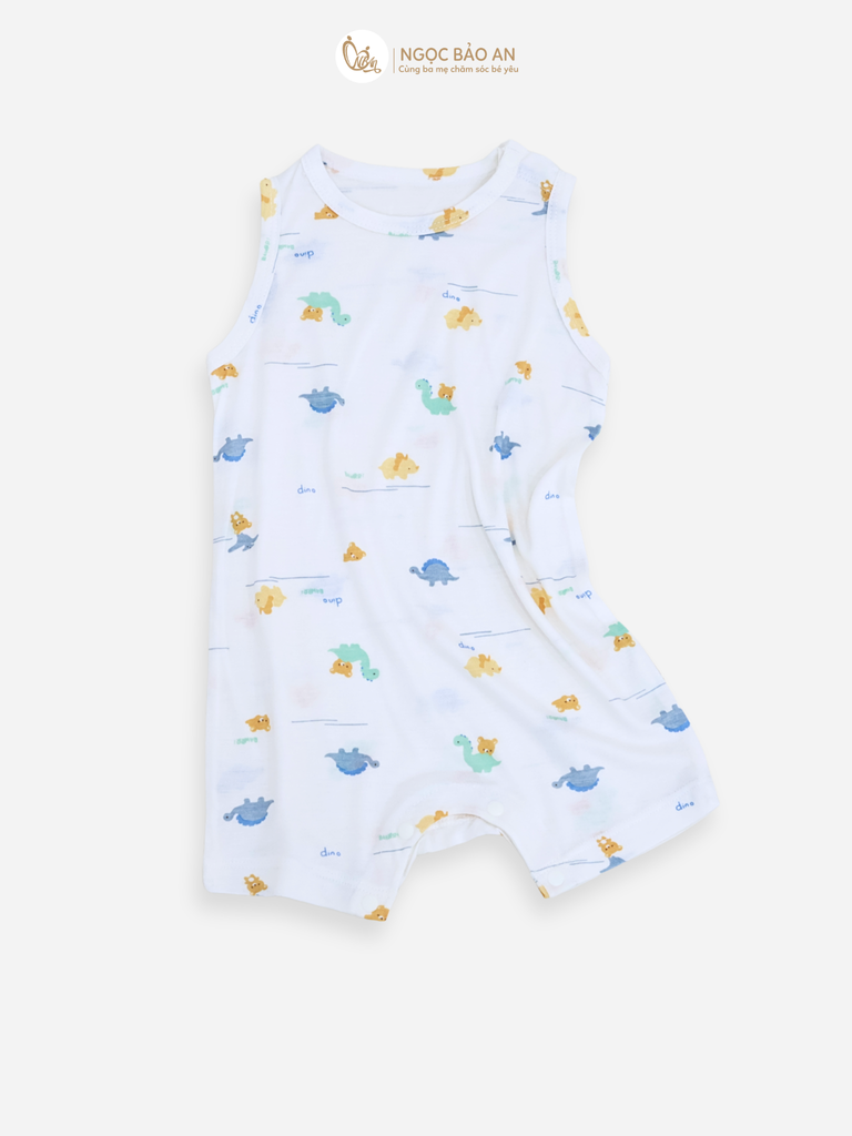 [M&B] Bộ body đùi sát nách sơ sinh chất vải rayon bé trai
