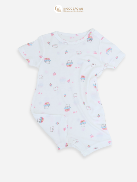 [HONEY] Bộ body đùi tay ngắn sơ sinh chất vải rayon mềm mại cho bé gái