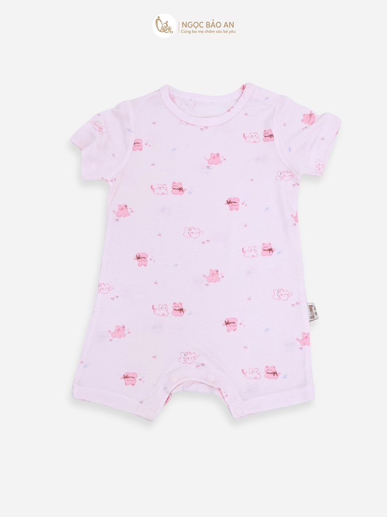 [HONEY] Bộ body đùi tay ngắn sơ sinh chất vải rayon mềm mại cho bé gái