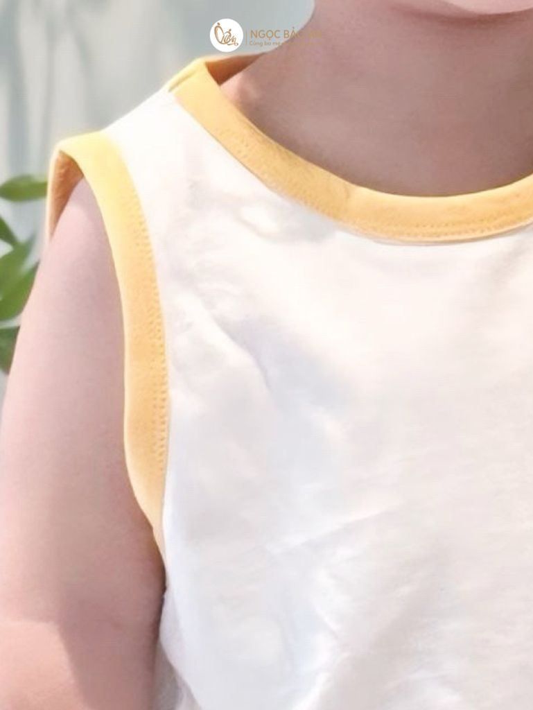 [NGỌC BẢO AN KIDS] Bộ quần áo sát nách 2 chiều xe cẩu vàng