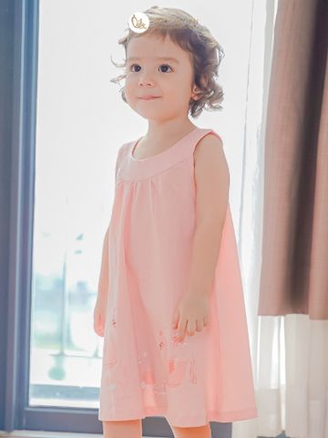 [NGỌC BẢO AN KIDS] Đầm cánh tiên bé gái hoạ in hình thiên nga
