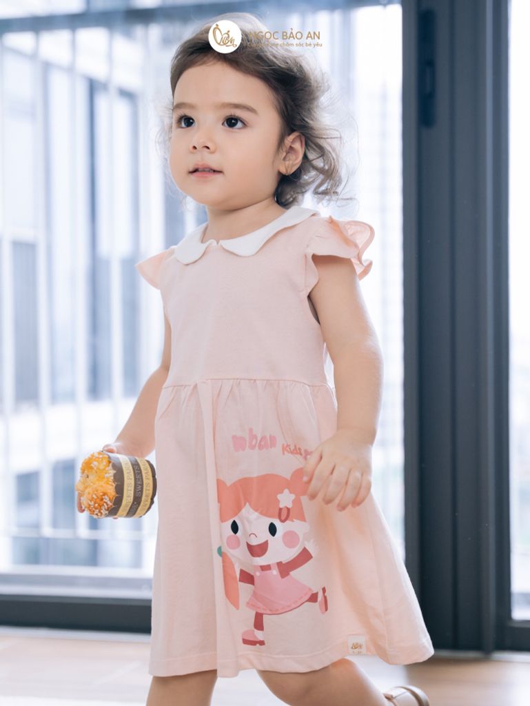 [NGỌC BẢO AN KIDS] Đầm cánh tiên bé gái hoạ in hình bé gái