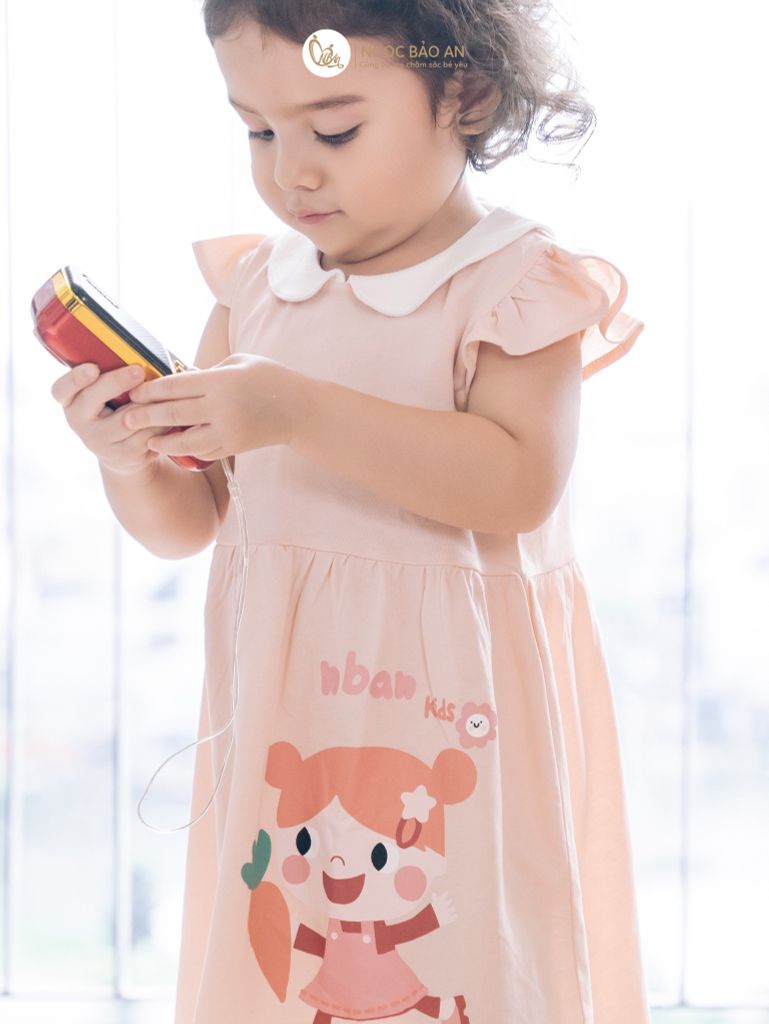 [NGỌC BẢO AN KIDS] Đầm cánh tiên bé gái hoạ in hình bé gái
