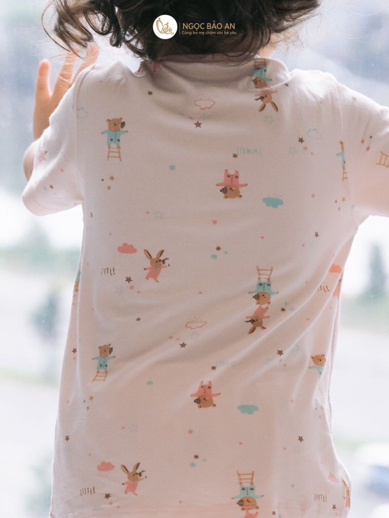 [M&B] Bộ quần áo cài giữa tay ngắn chất vải rayon thoáng mát