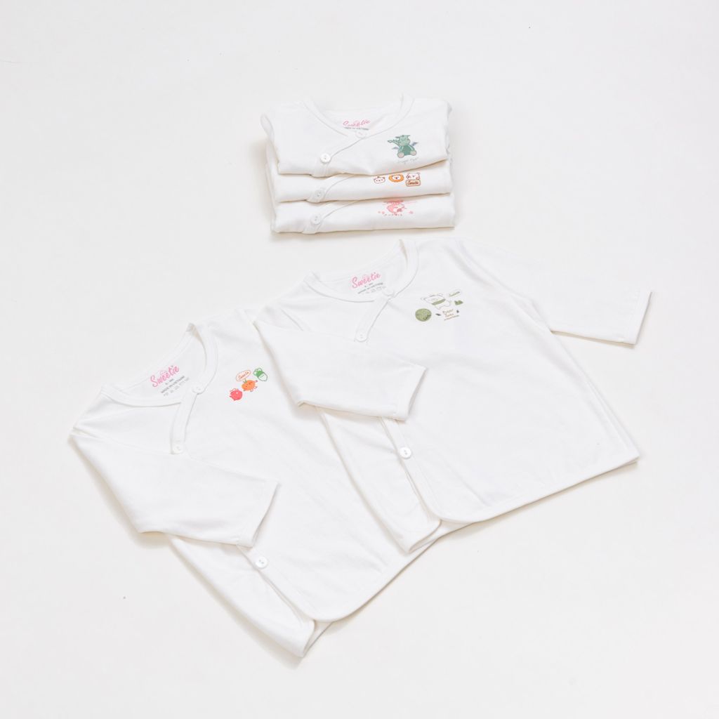 [M&B] Set 5 áo cotton in hình đáng yêu cho bé sơ sinh