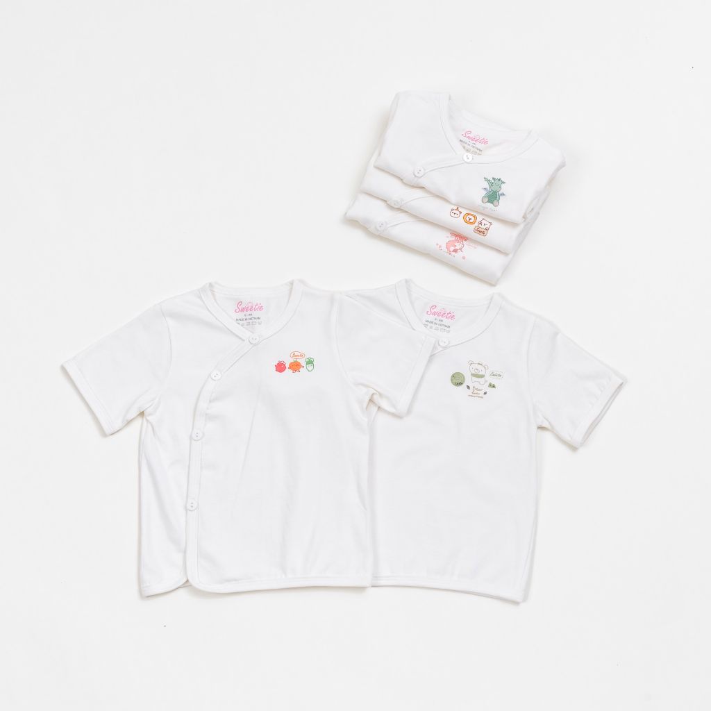 [M&B] Set 5 áo cotton in hình đáng yêu cho bé sơ sinh