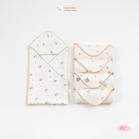 [M&B] Khăn choàng ủ chần bông mềm mại an toàn da bé