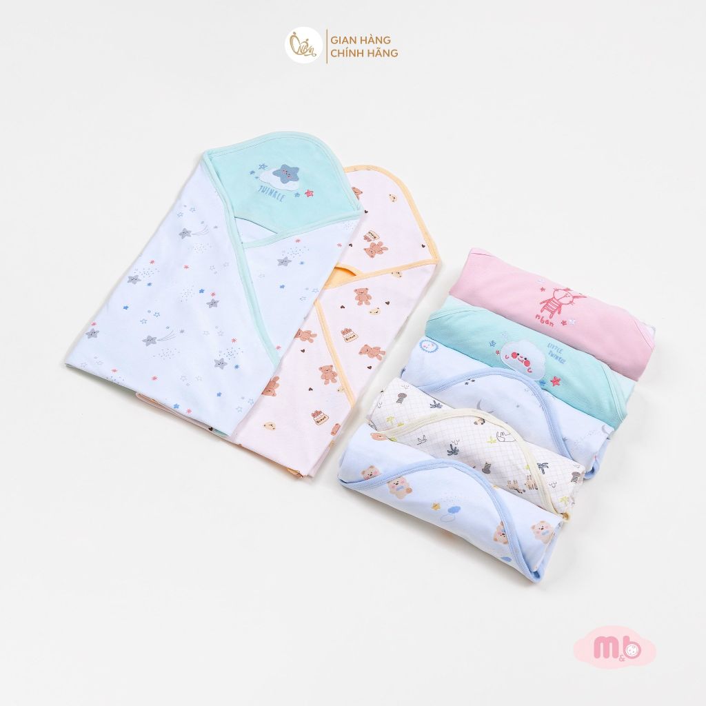 [M&B] Khăn choàng ủ sơ sinh 2 lớp mềm mại