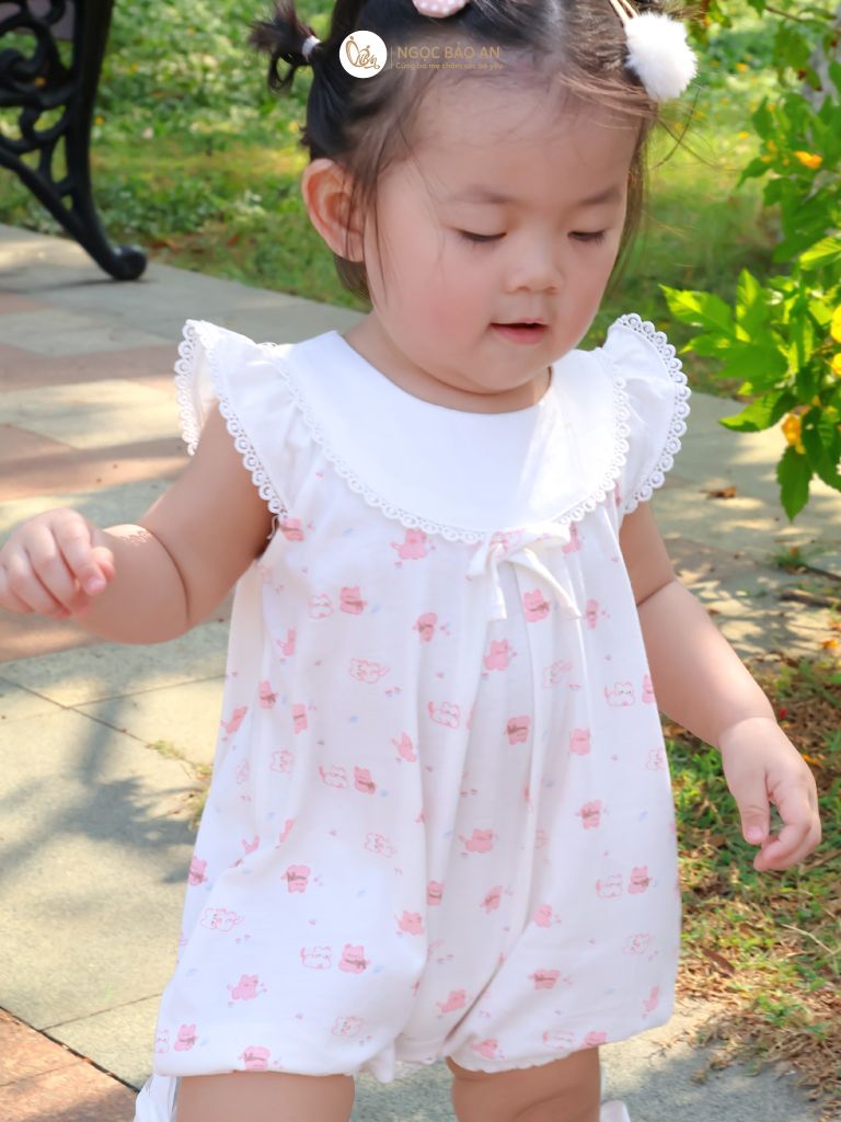 [M&B] Bộ bodysuit cánh tiên cotton cho bé gái