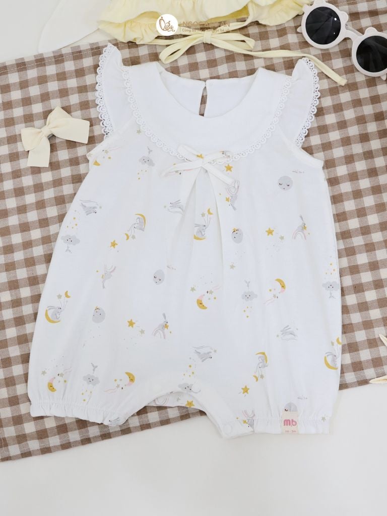 [M&B] Bộ bodysuit cánh tiên cotton cho bé gái