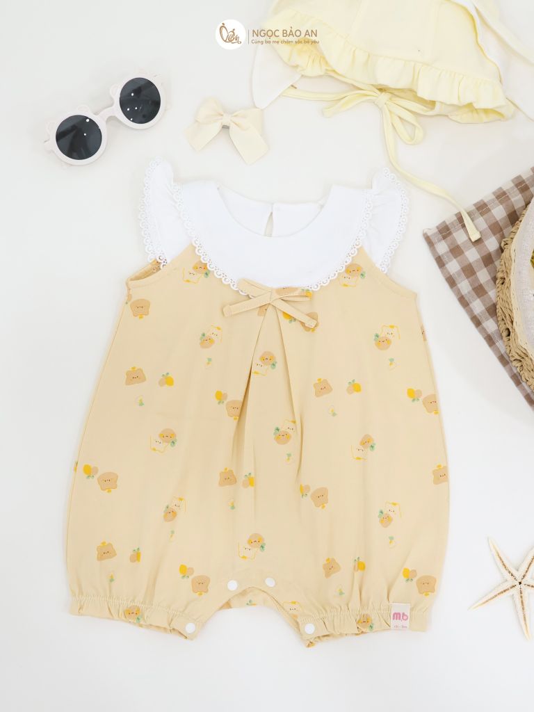 [M&B] Bộ bodysuit cánh tiên cotton cho bé gái