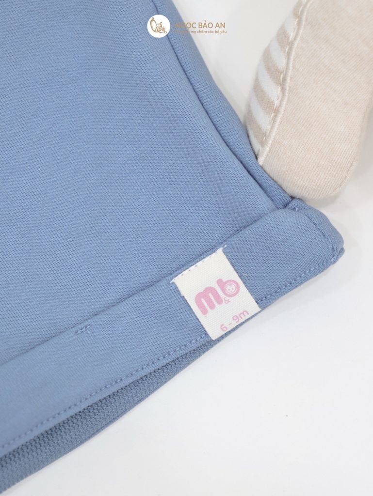 [M&B] BST Gấu: Bộ quần áo sát nách M&B gấu happy xanh