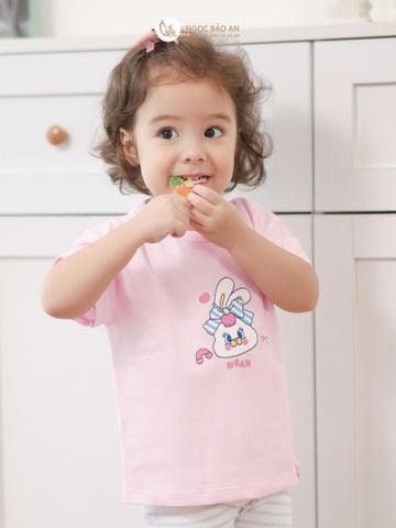 [NGỌC BẢO AN KIDS] Bộ quần áo lửng bé gái hoạ tiết thỏ đáng yêu