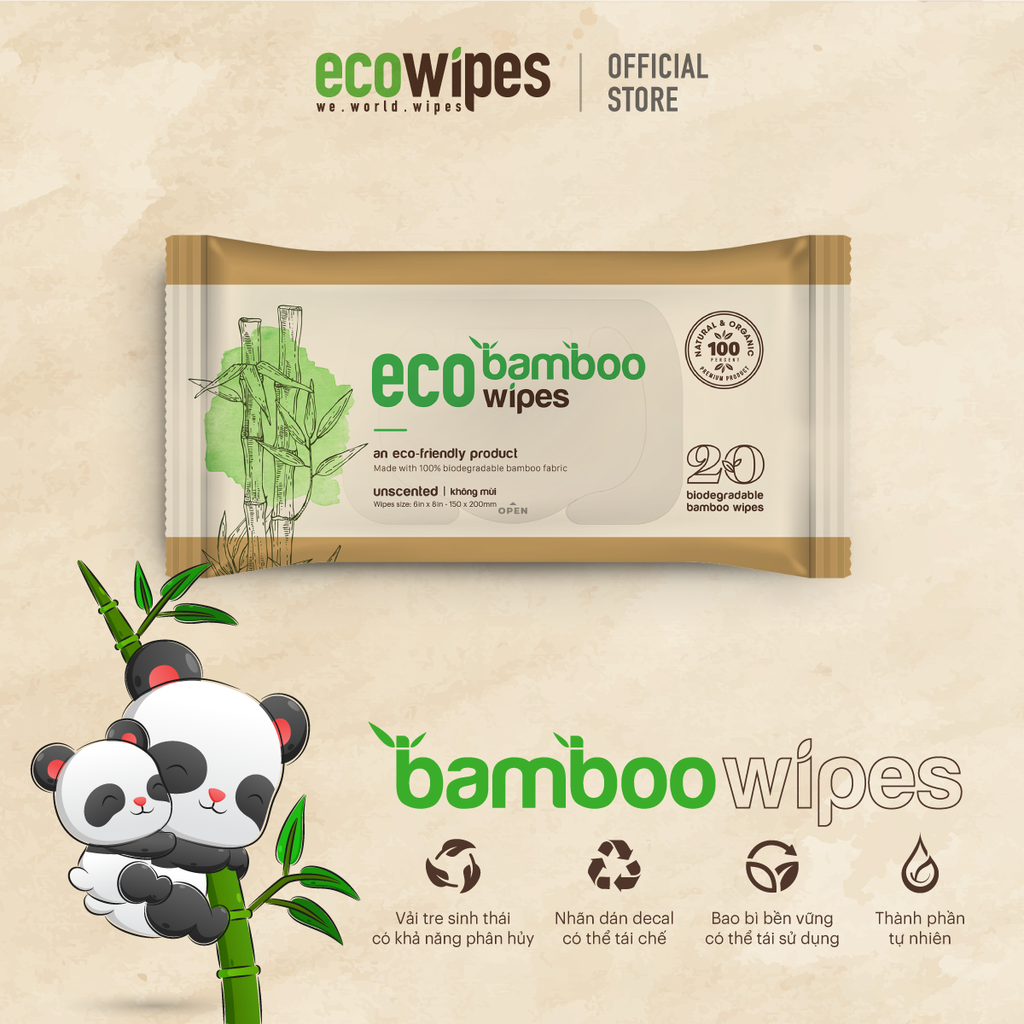 Khăn ướt vải sợi tre Eco Bamboo