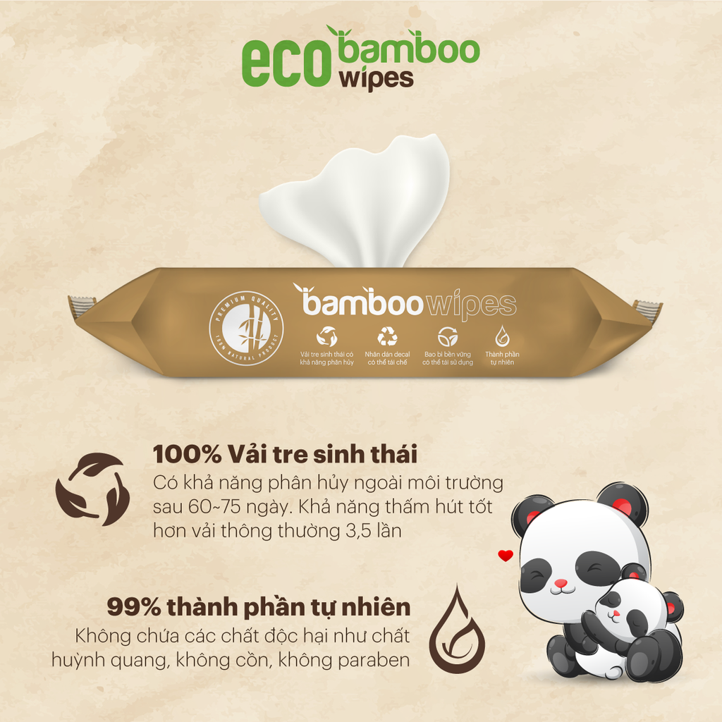 Khăn ướt vải sợi tre Eco Bamboo