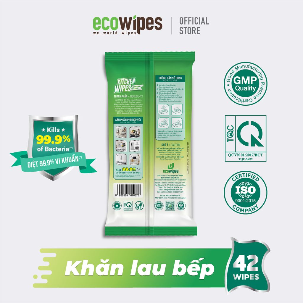 Khăn Lau Bếp EcoWipes - KITCHEN WIPES