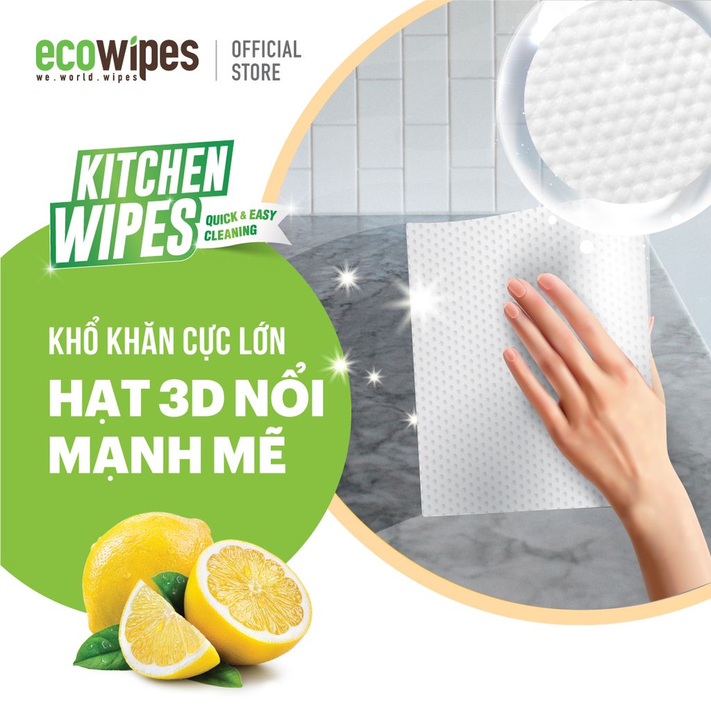Khăn Lau Bếp EcoWipes - KITCHEN WIPES