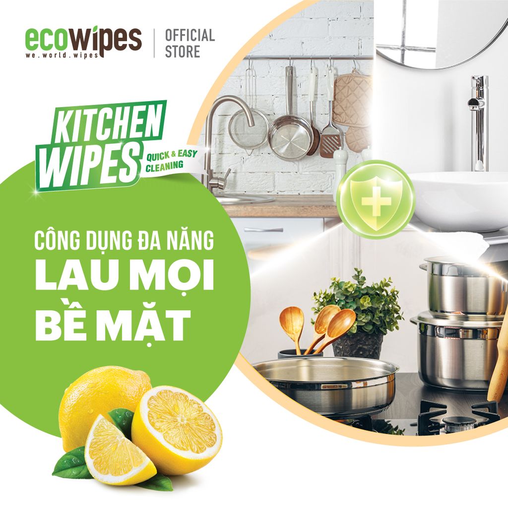 Khăn Lau Bếp EcoWipes - KITCHEN WIPES