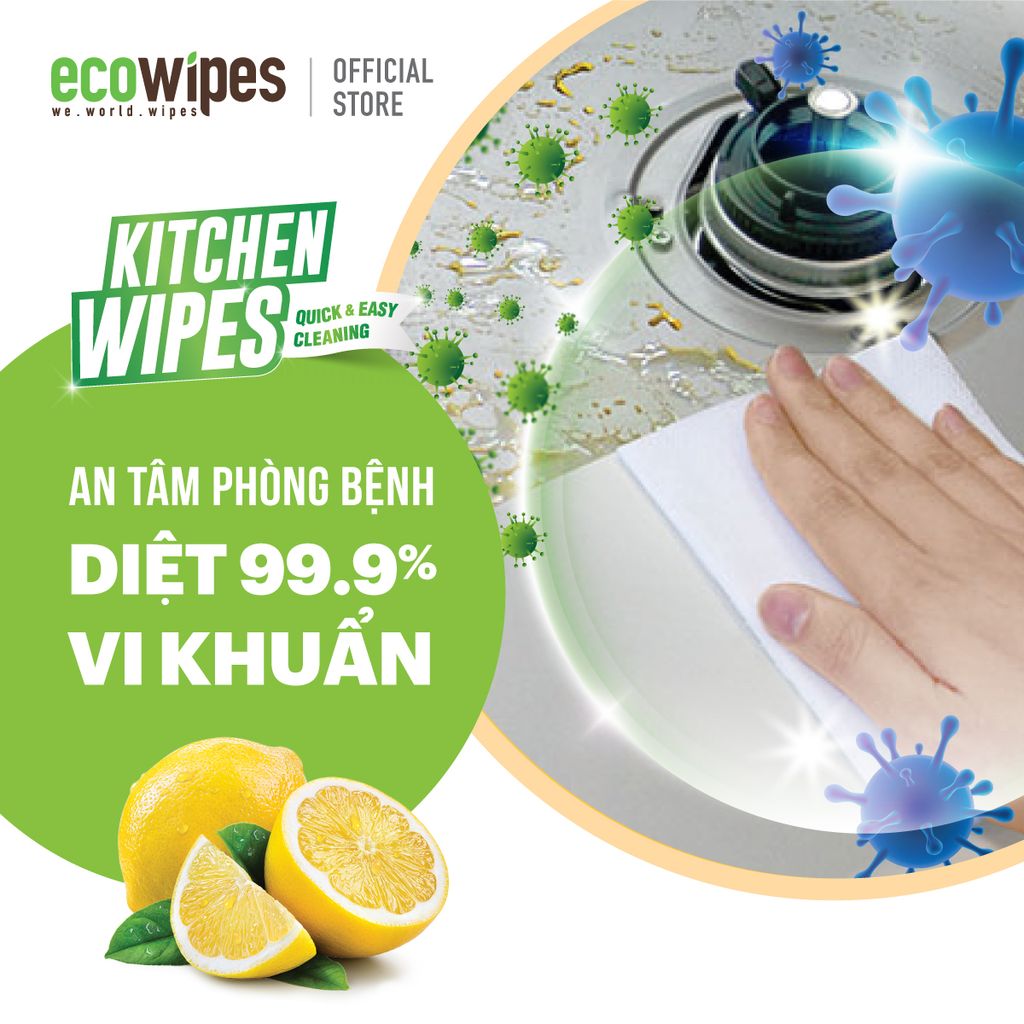 Khăn Lau Bếp EcoWipes - KITCHEN WIPES