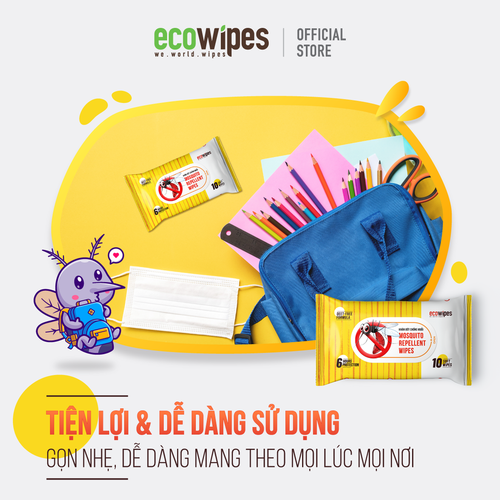 Khăn ướt chống muỗi Mosquito Repellent Wipes