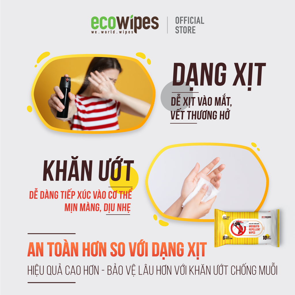 Khăn ướt chống muỗi Mosquito Repellent Wipes