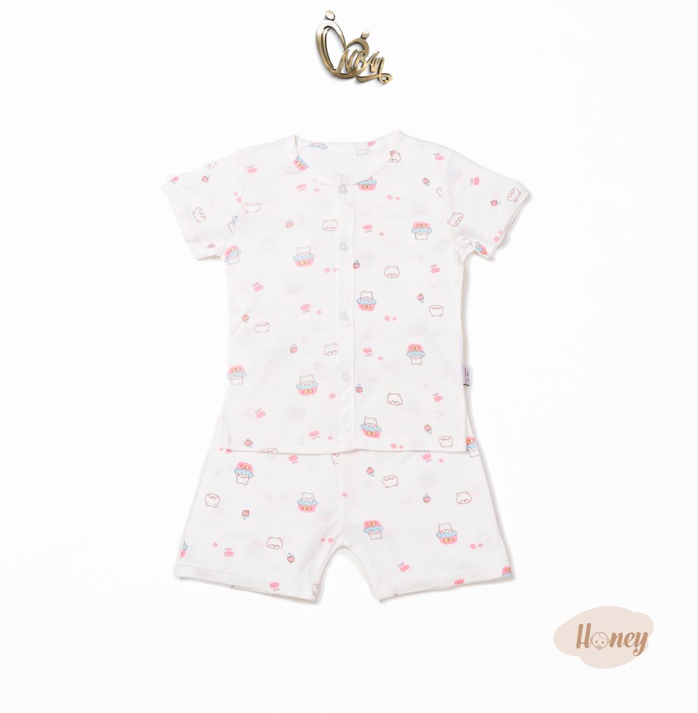 Bộ áo quần ngắn Cài Giữa Honey rayon
