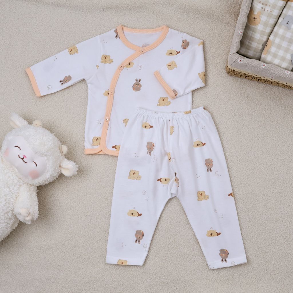[HONEY] Bộ quần áo sơ sinh cotton thoáng mát