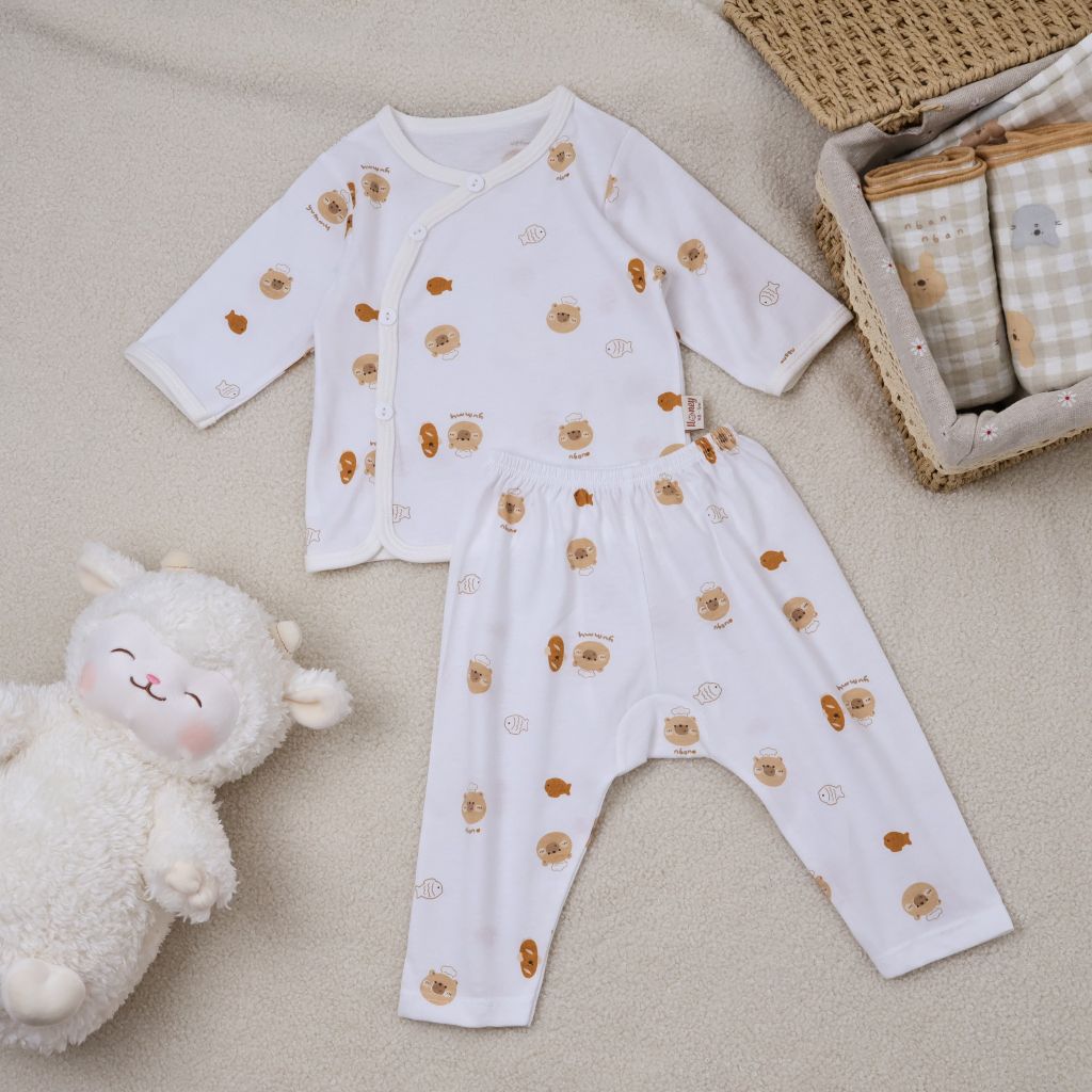 Áo/quần lẻ cài bên Honey hoạ tiết đáng yêu
